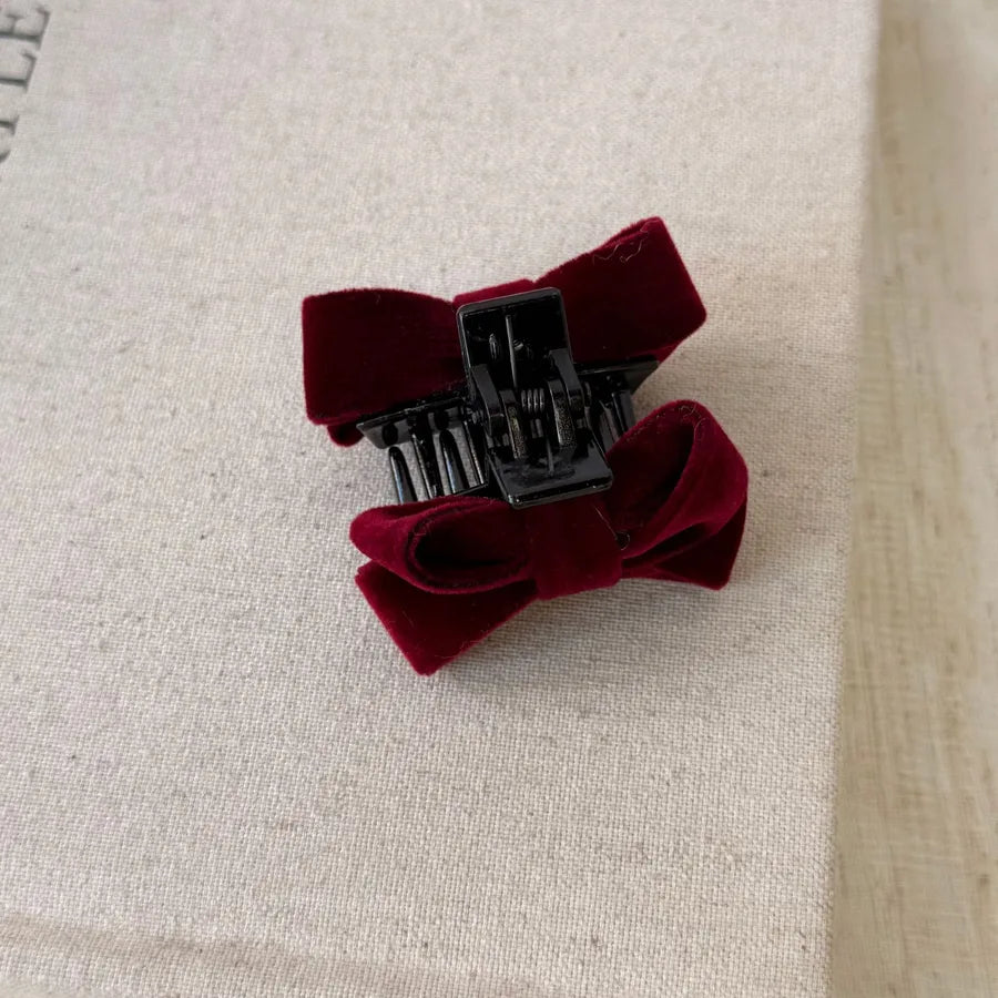 Velvet Butterfly Knot Small Hair Clip Women's Princess Style Hair Accessories Fairy Tale Feel Non-Etched Hair Grips