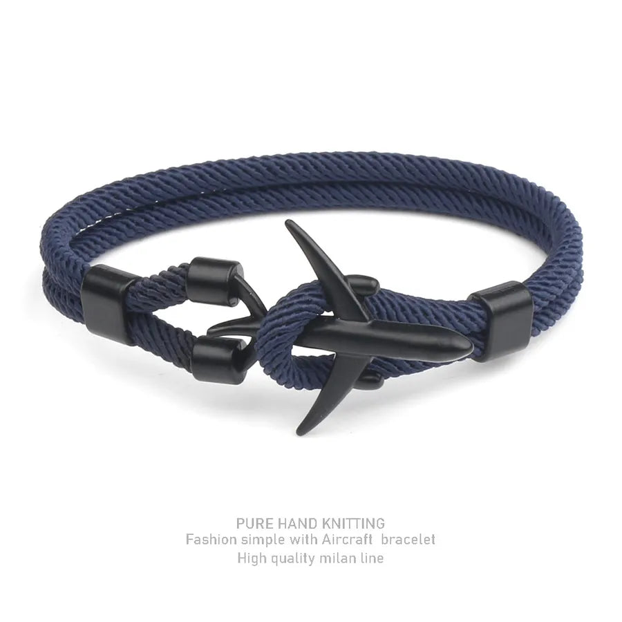 simple style geometric alloy polyester plating men's bracelets