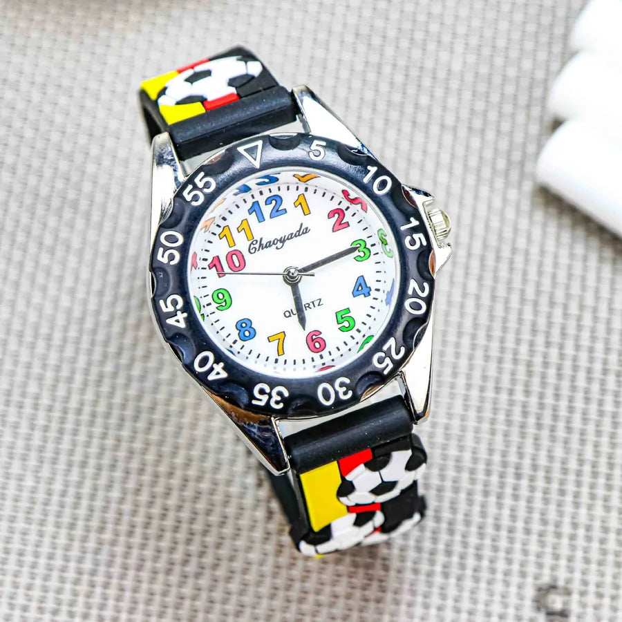 Fashion Football Children's Luminous Watch Kindergarten Only Look at Time Electronic Watch Boys Outdoor Sports Waterproof Tide Watch