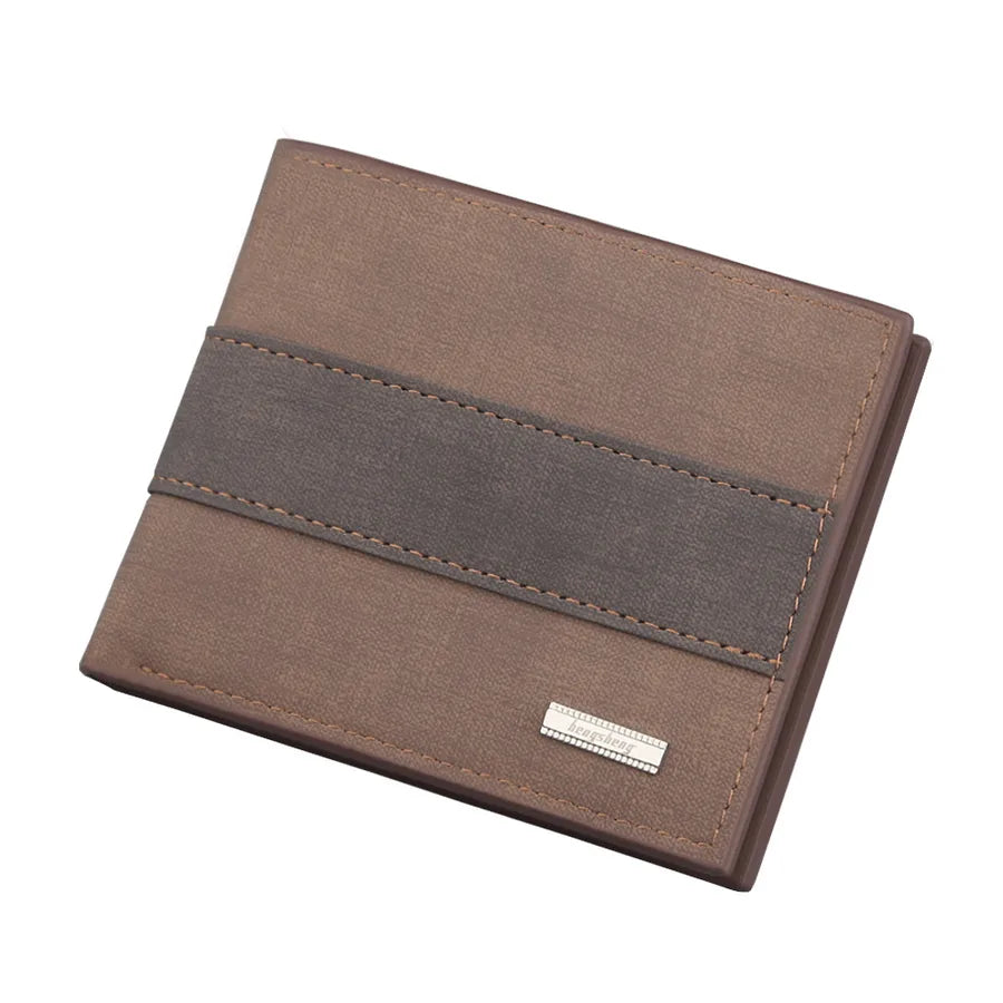 men's wallet short wallet retro zipper bag horizontal casual frosted multi-card pocket small wallet