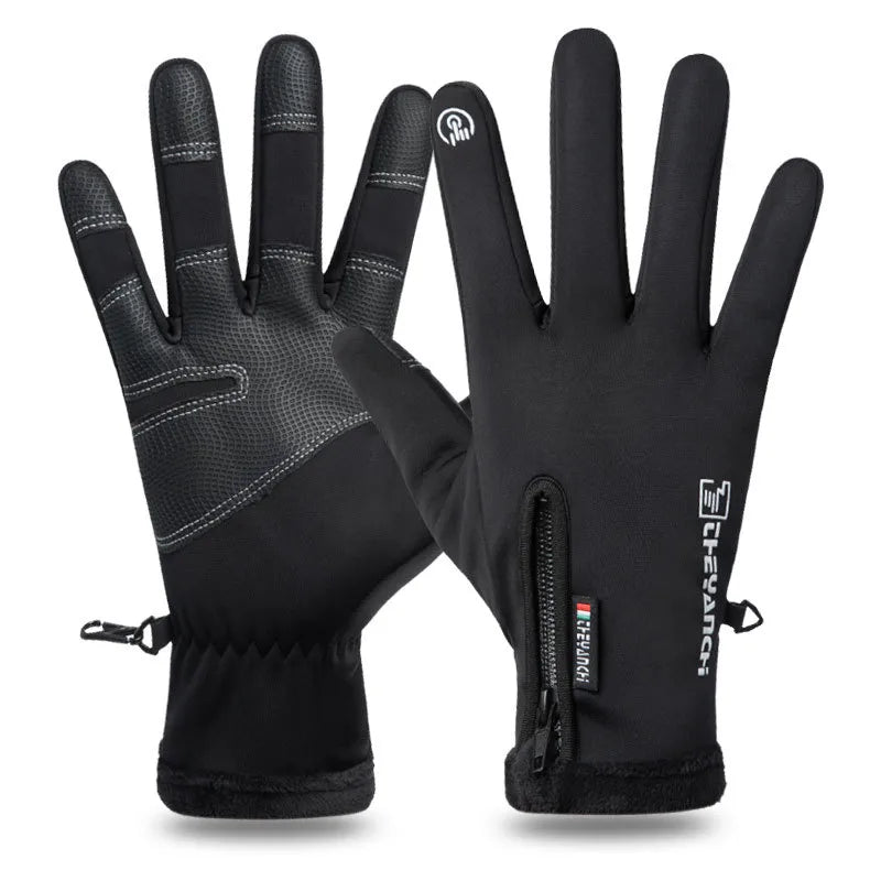 Cycling gloves winter Q9063 Waterproof warm velvet touch screen windproof motorcycle fitness outdoor sports gloves