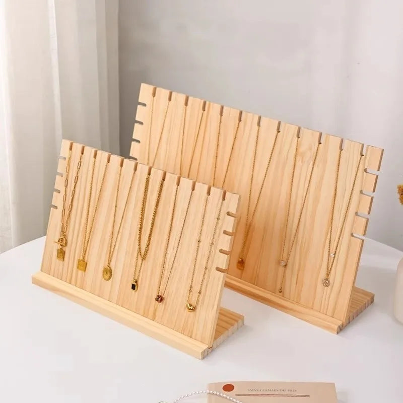 Premium Solid Wood Jewelry Display Stand Pendant Bracelet Vertical Detachable Accessory Board Gemstone Fashion Artistic Props
