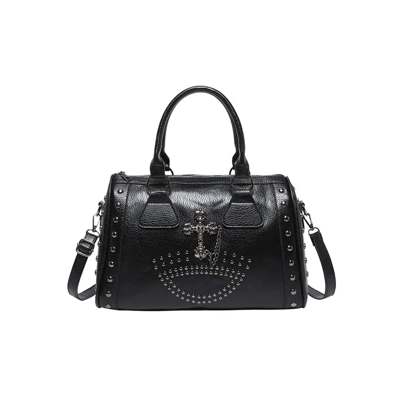 Women's Pu Leather Cross Classic Style  Chain Pillow Shape Zipper Shoulder Bag Handbag Crossbody Bag