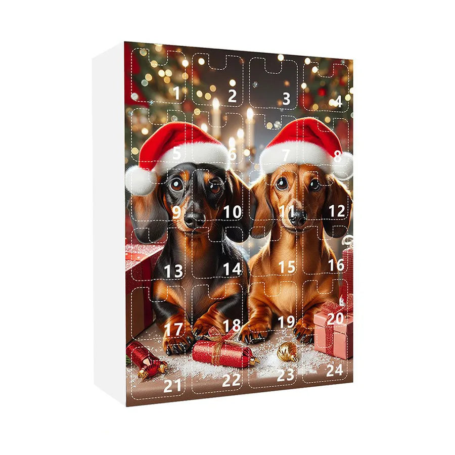 Creative Acrylic Flat Christmas Sausage Dog Blind Box Gift Set Festive Party Supplies Unique Holiday Themed Packaging
