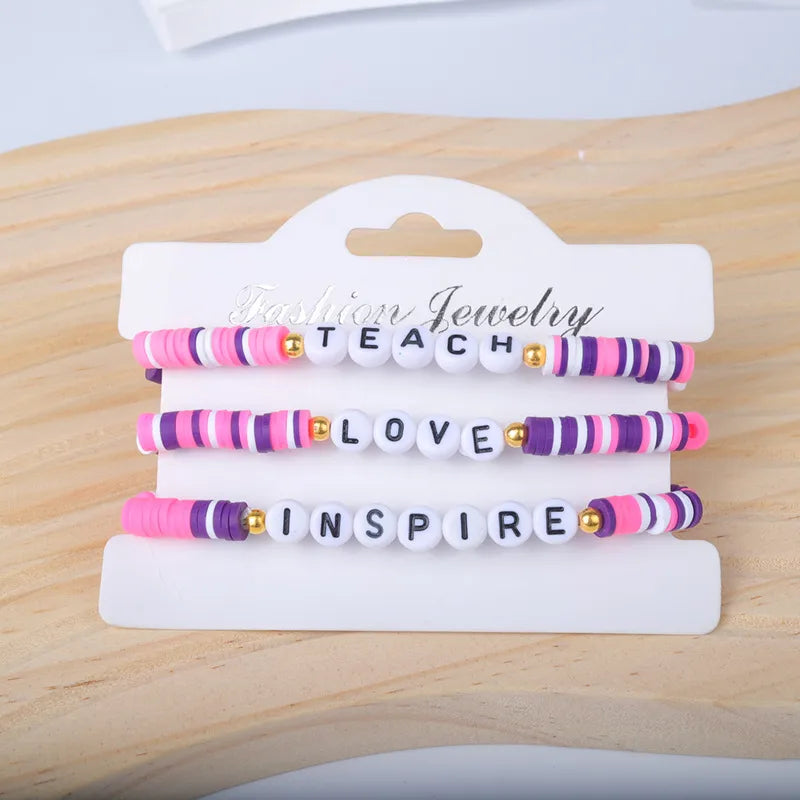 Sweet Letter soft clay Wholesale Bracelets