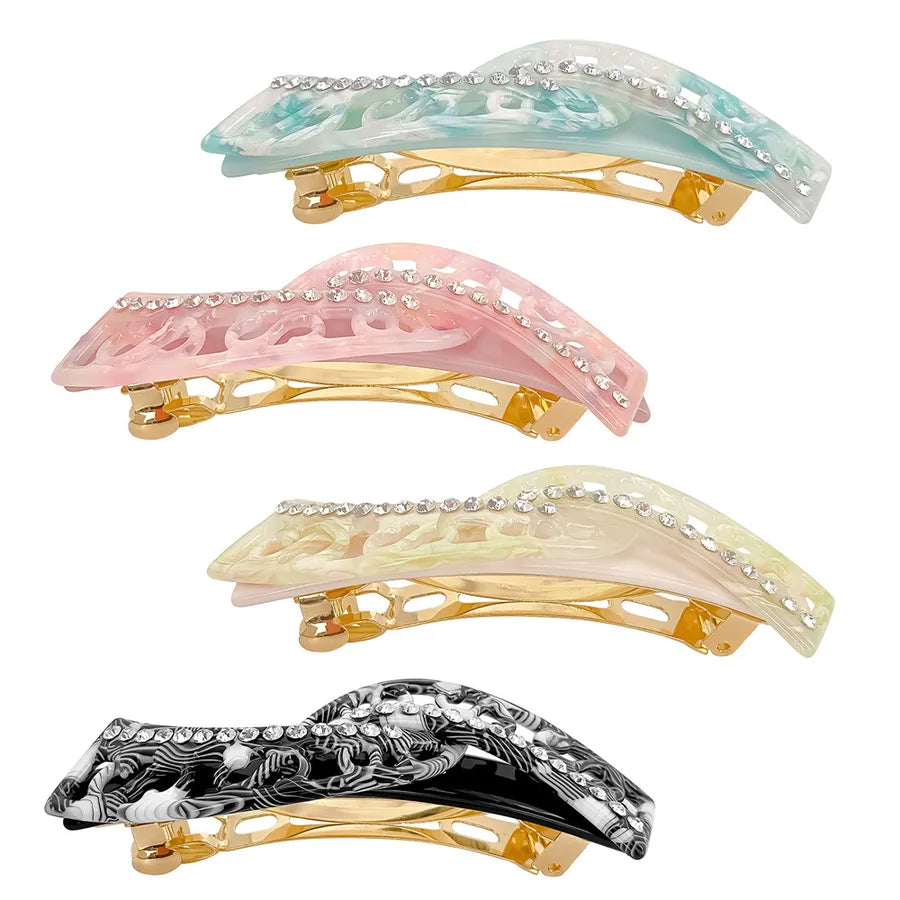 Elegant Sweet Acetate Hair Clip Trendy Cool Simple Diamond Barrette Women's New Style Spring Clamp Hair Accessories