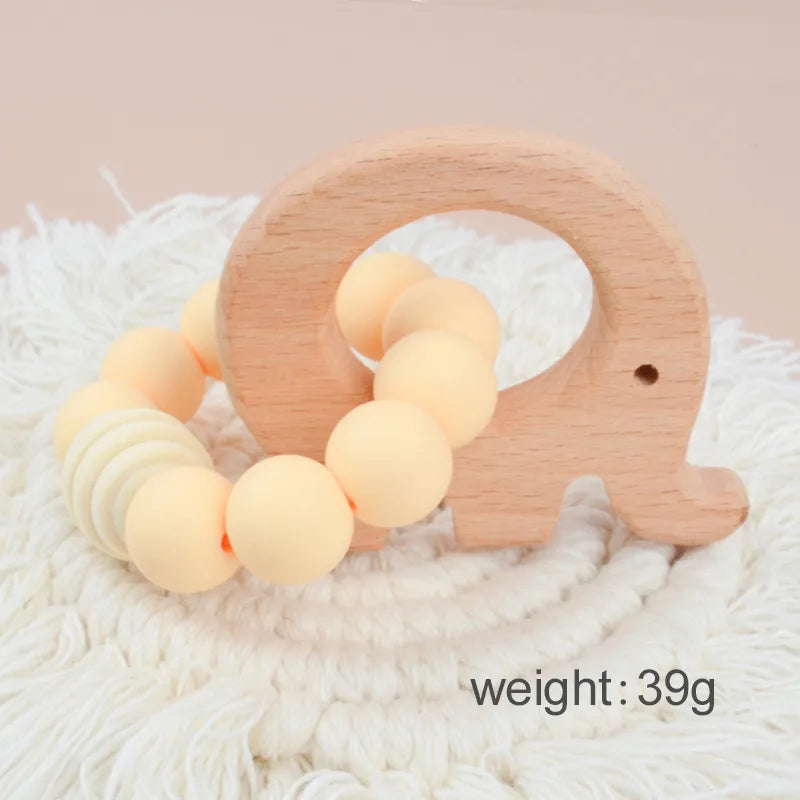 cute solid color beech silicone teething stick baby accessories