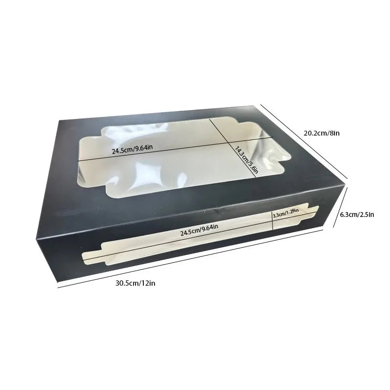 Window Opening Cake Box White Card Macaron Pastry Packaging Paper Box Dessert Food Baking Disposable Paper Cup