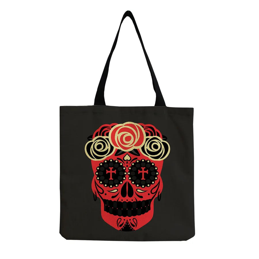 Unisex Casual Punk Skull Shopping bags