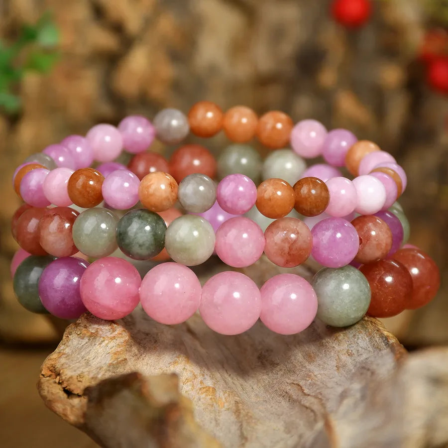 Casual Modern Style Round natural stone Beaded Chain Bracelets In Bulk