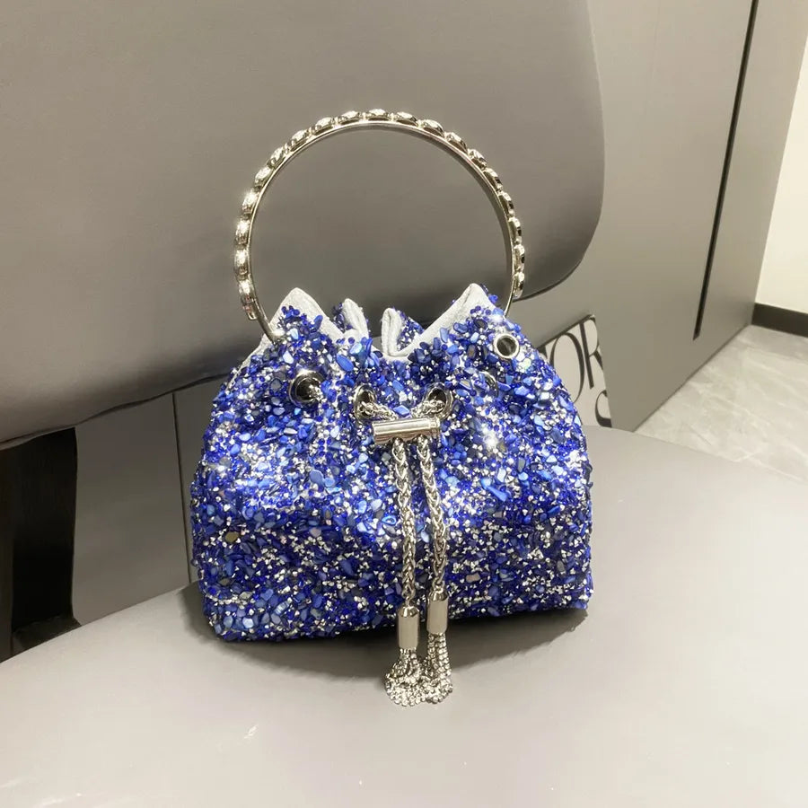 Women's Medium Polyester Solid Color Streetwear Bucket String Bucket Bag