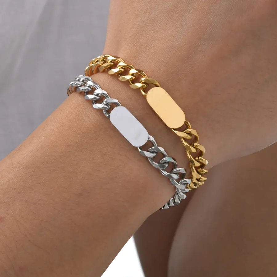 Vintage Style Classic Style Geometric 304 Stainless Steel Men's Bracelets Men Chain Bracelets