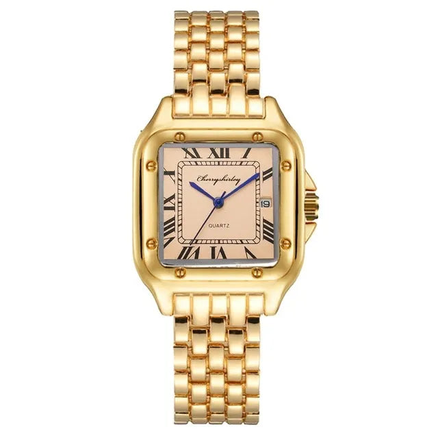 Casual Solid Color Single Folding Buckle Quartz Women's Watches