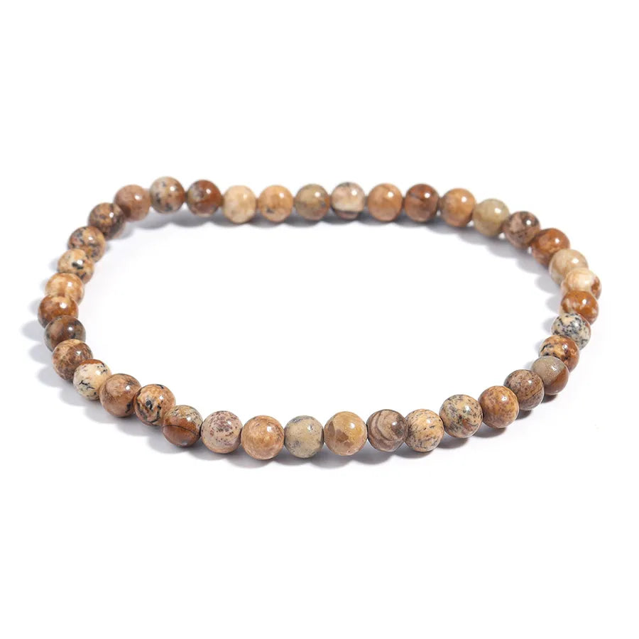 Explosions 4mm Natural Stone Mini Energy Bracelet Women's Gone Beads Semi-precious Stacked Jewelry Bracelet