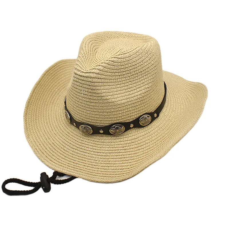 women's vacation beach solid color wide eaves straw hat