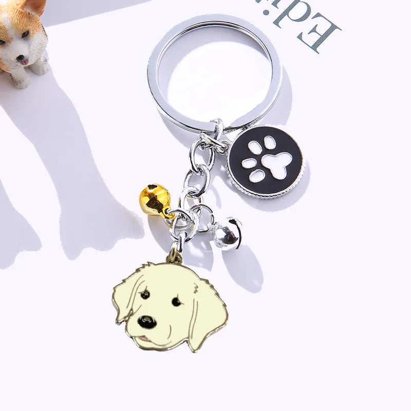 fashion dog metal unisex bag pendant keychain 1 piece