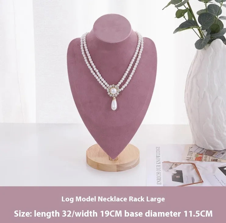 1 Piece solid wood Retro Classic Style Solid Color Jewelry Rack