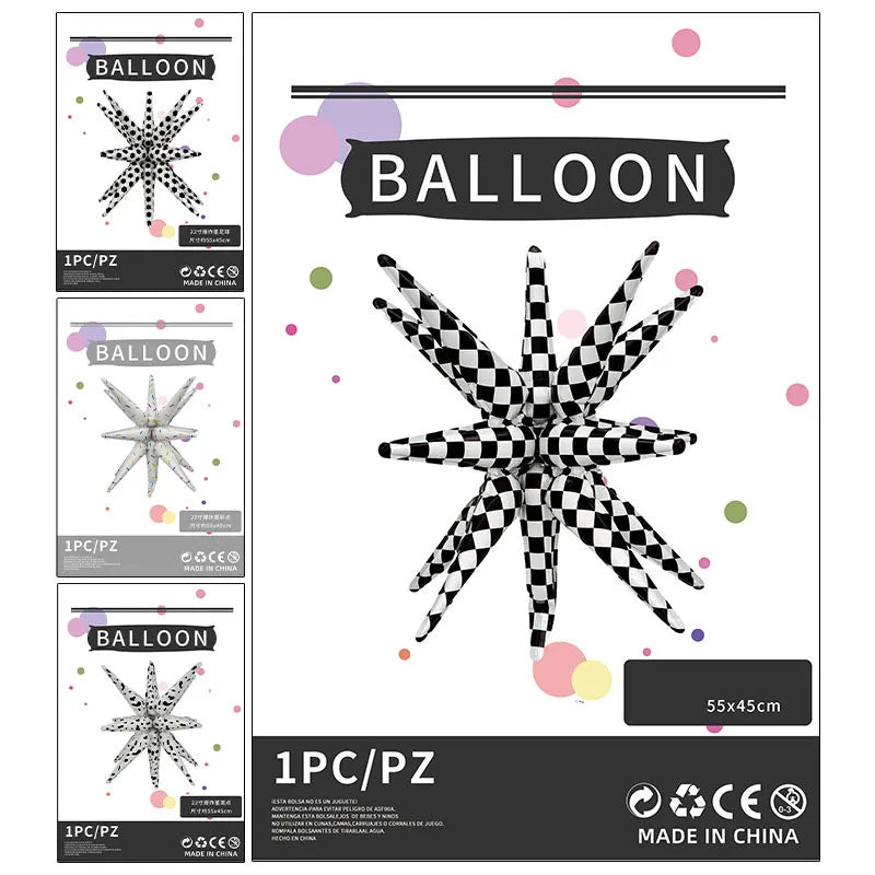 Birthday Simple Style Spot Lattice Football Aluminum Film Party Festival Balloons
