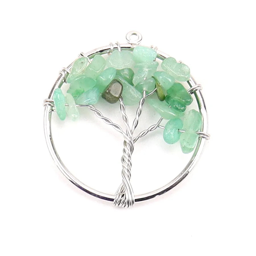 simple style lucky tree natural stone agate wholesale pendants