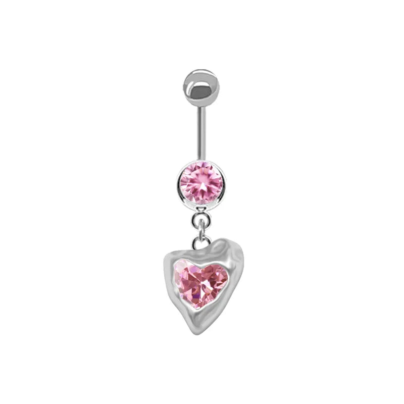 shiny peacock butterfly bow knot stainless steel copper plating inlay crystal rhinestones zircon white gold plated gold plated belly ring
