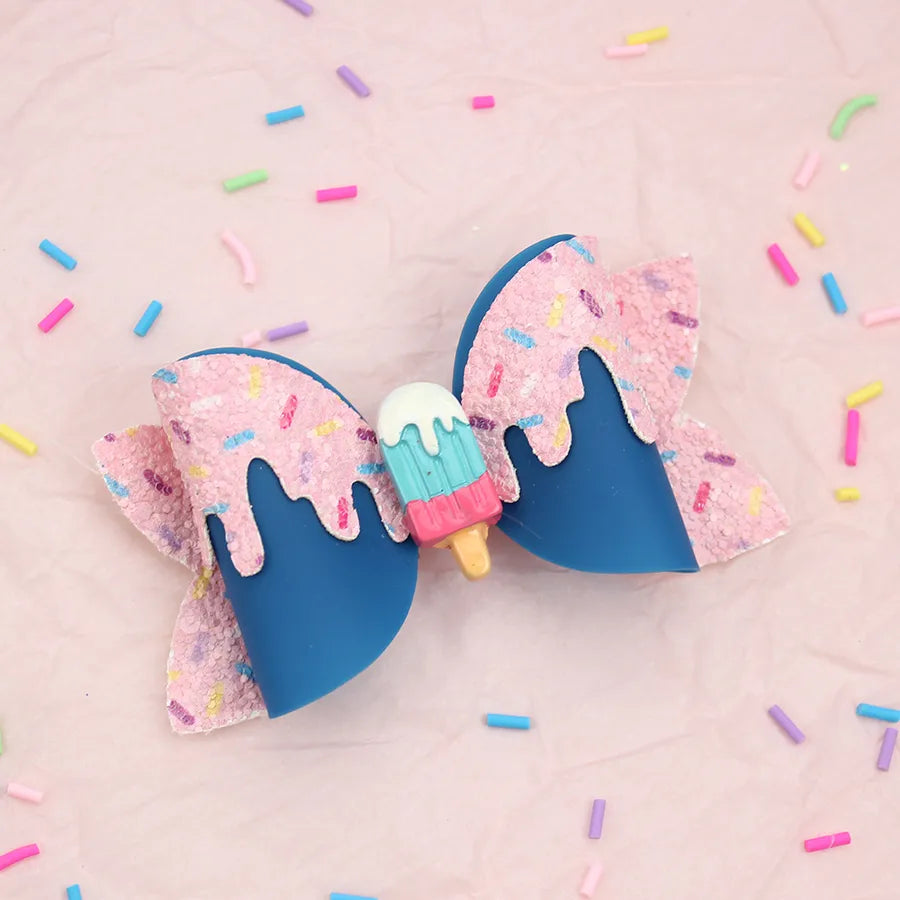 Amazon's New Donut Hairpin Children's Bow Hair Accessories Ice Cream Cream Candy Color Girl Hairpin