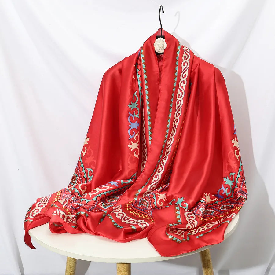 women's lady flower cloud brocade printing scarf