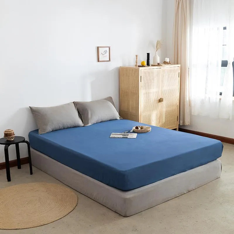 Solid Color Simple Bed Hat One-Piece All-Wrap Bed Sheet Bedspread Student Dormitory Bed Cover Simmons Mattress Dust-proof Protective Cover