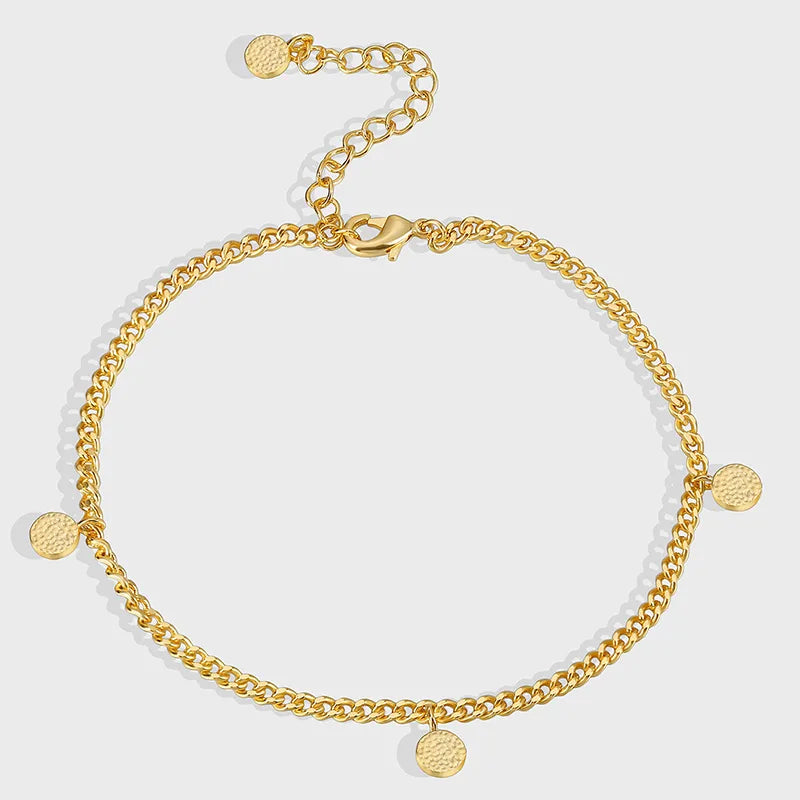 Wholesale Jewelry Modern Style Solid Color Copper Anklet