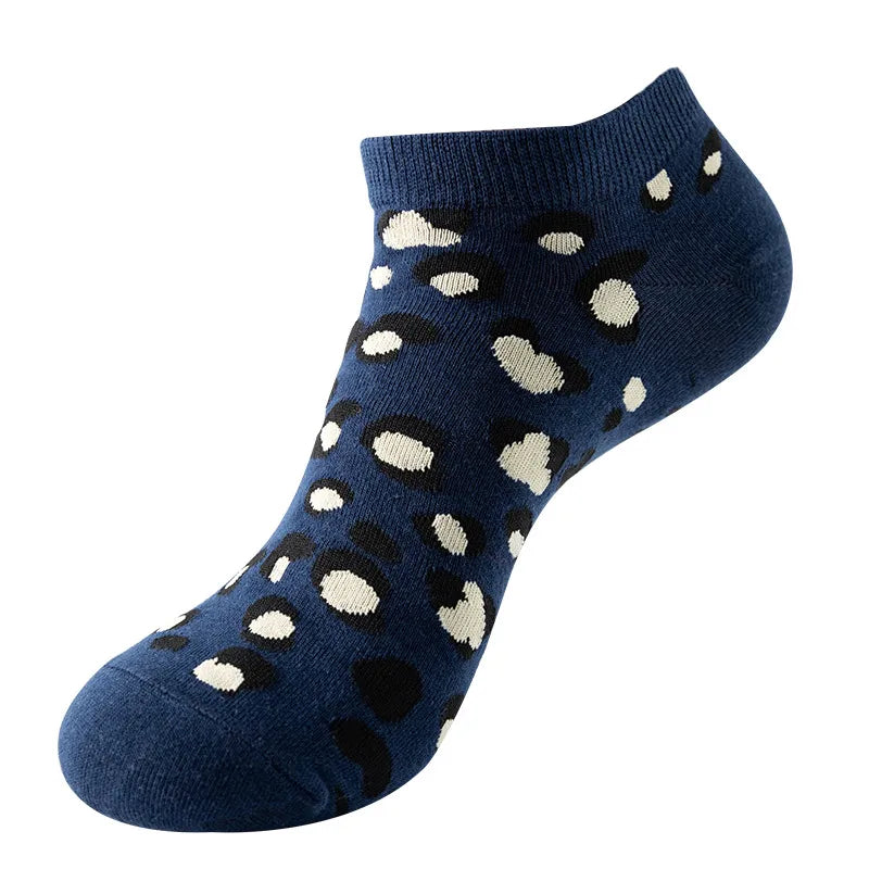 unisex sports cartoon stripe bird cotton jacquard crew socks 1 set