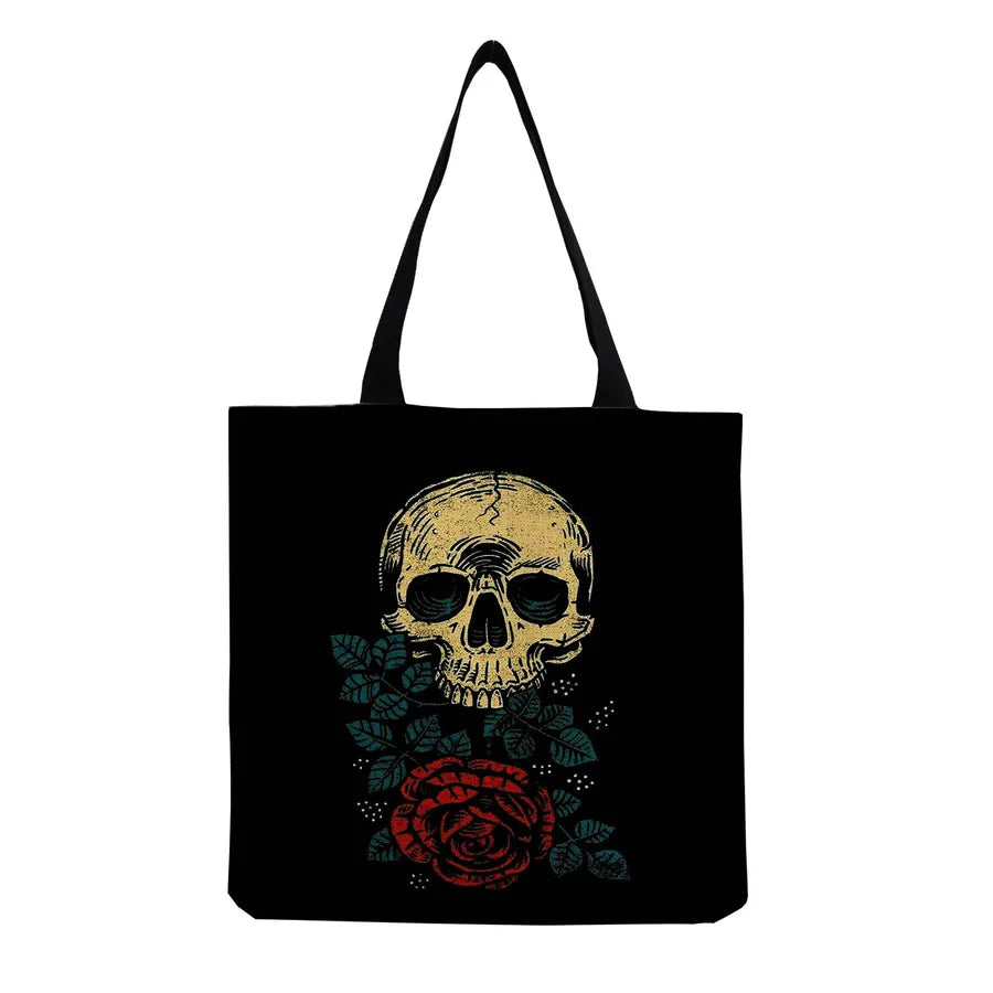Unisex Casual Punk Skull Shopping bags
