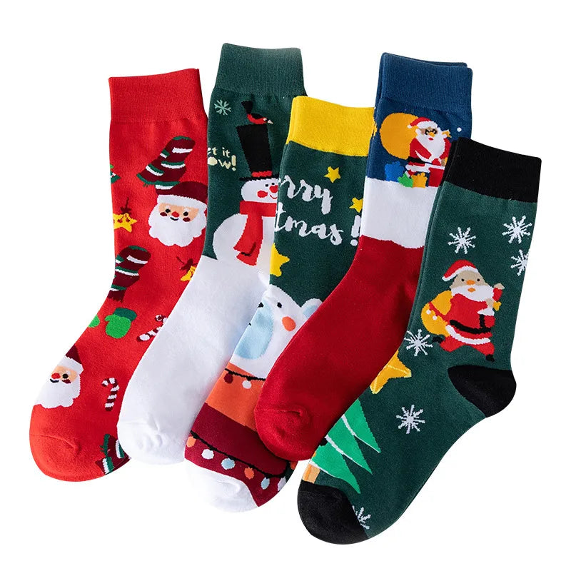 Christmas Cute Modern Style Unisex Christmas Tree Gingerbread Snowman Cotton Polyester Ankle Socks A Pair