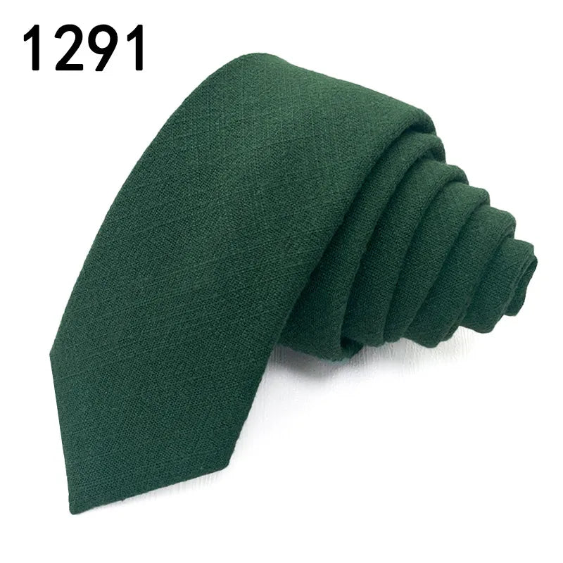 Casual Solid Color Cotton Men's Tie