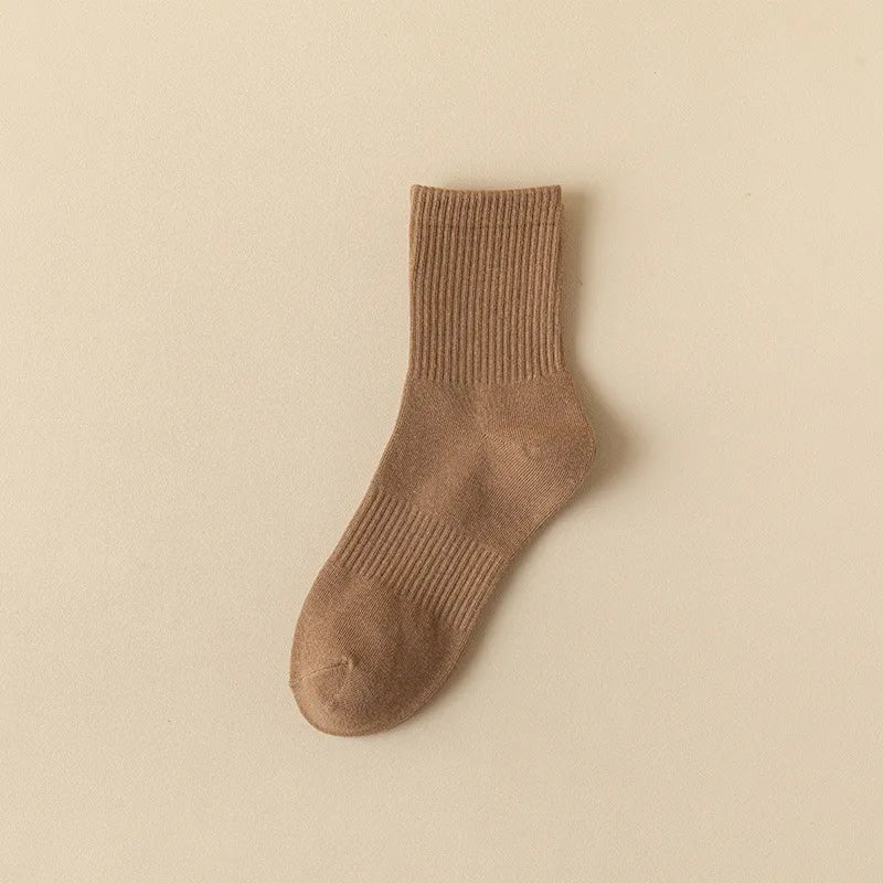 Socks men's cotton mid-calf length socks solid color white autumn men's sports deodorant  tide socks men's wholesale
