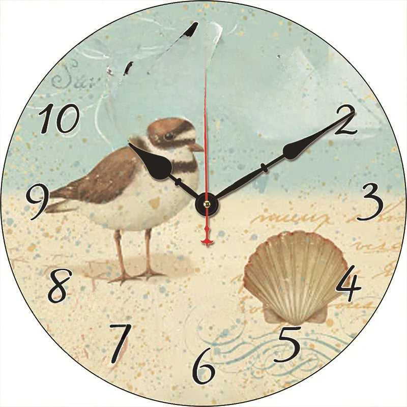 silent wall clock retro wood ocean clock wall sticker simple wall clock retro explosion hanging clock