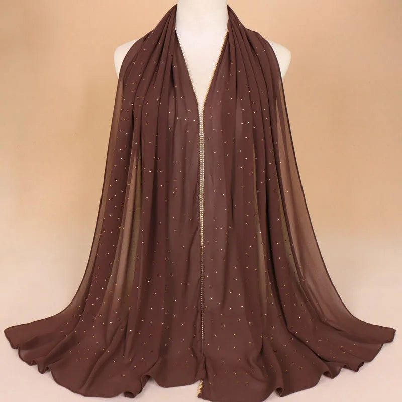 women's elegant solid color chiffon scarf