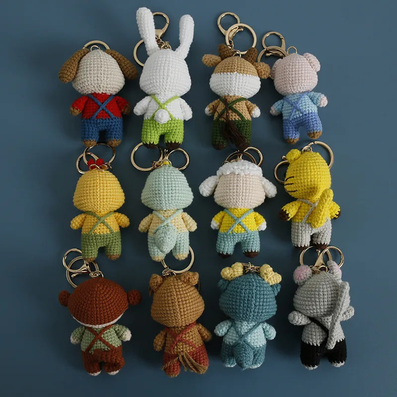 1 Piece Cute Animal yarn Unisex Bag Pendant Keychain