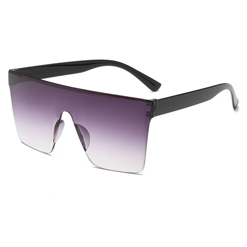 streetwear solid color pc square frameless men's sunglasses