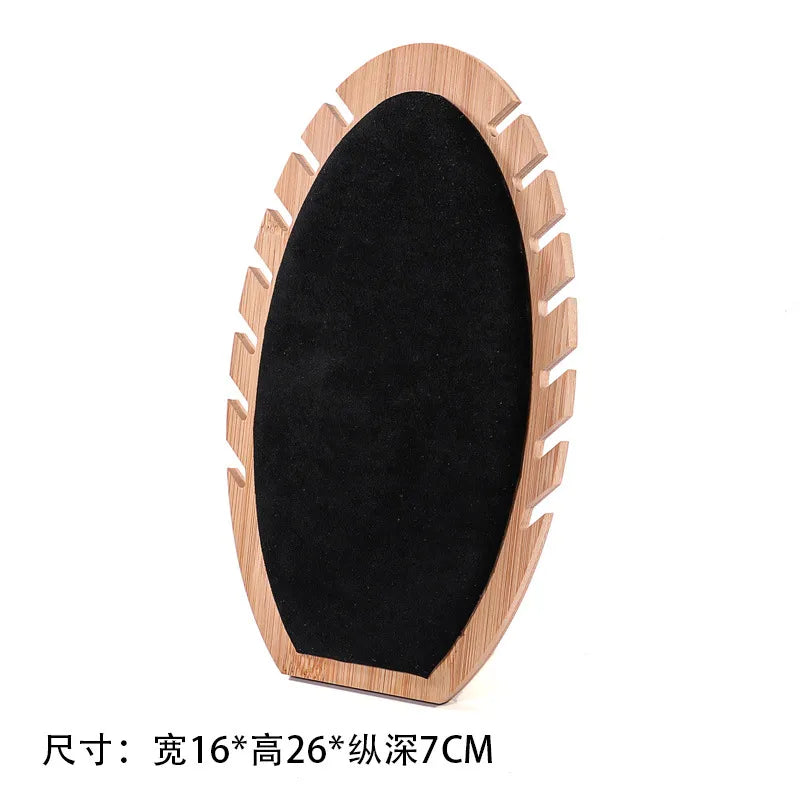 Flame Type Wooden Bamboo Necklace Bracelet Stand Jewelry Pendant Display Holder Academic Style Crafted Accessory Showpiece