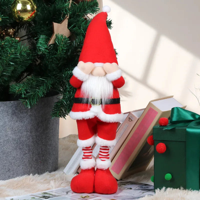 Christmas Decorative Rudolph The Reindeer Extendable Doll Cover Face Style No Face Old Man Doll Modern Art Minimalist Style Polyester Material