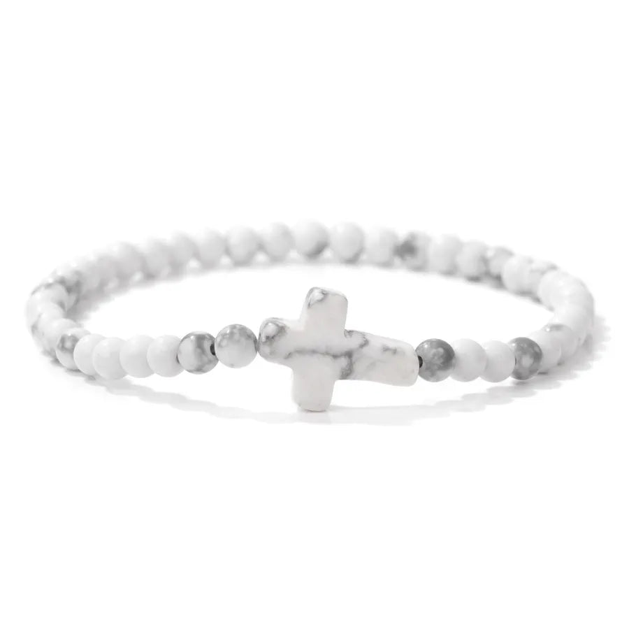 Simple Style Cross natural stone Crystal Bracelets In Bulk