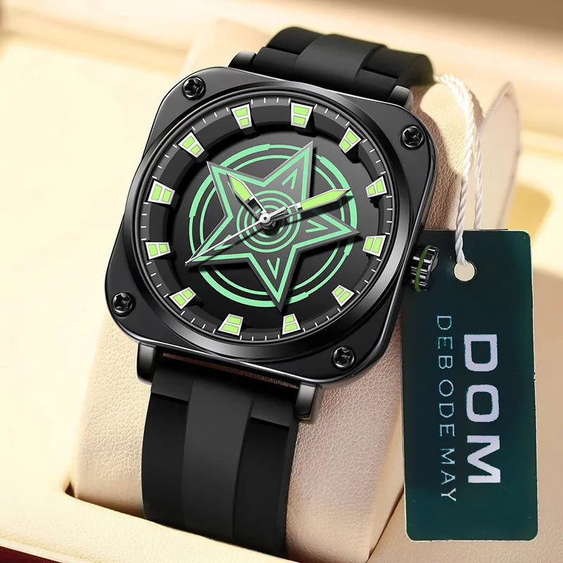Retro Solid Color Buckle Quartz Men's Watches