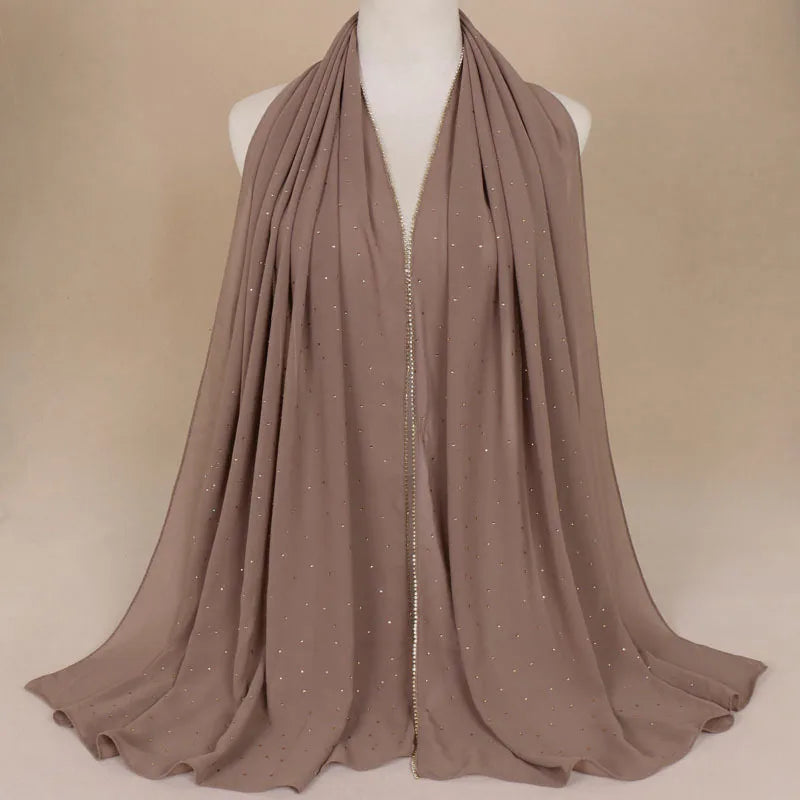 women's elegant solid color chiffon scarf