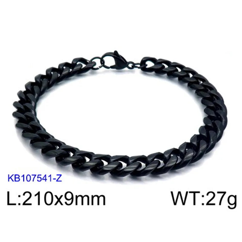 Simple Style Solid Color Titanium Steel Men's Bracelets