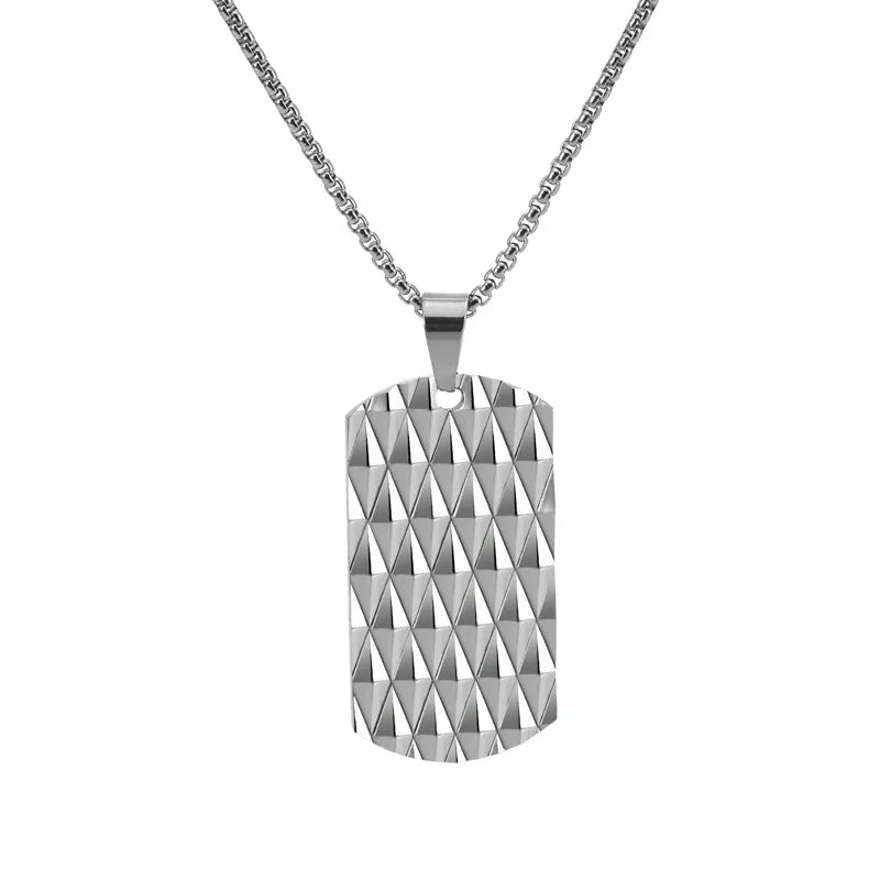 hip-hop simple style rhombus stainless steel polishing men's pendant necklace