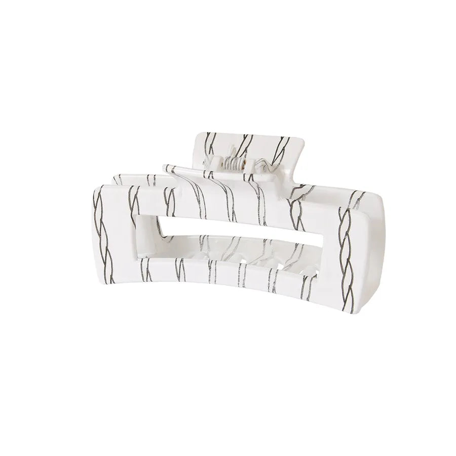 retro artistic stripe leopard plastic resin printing hair claws