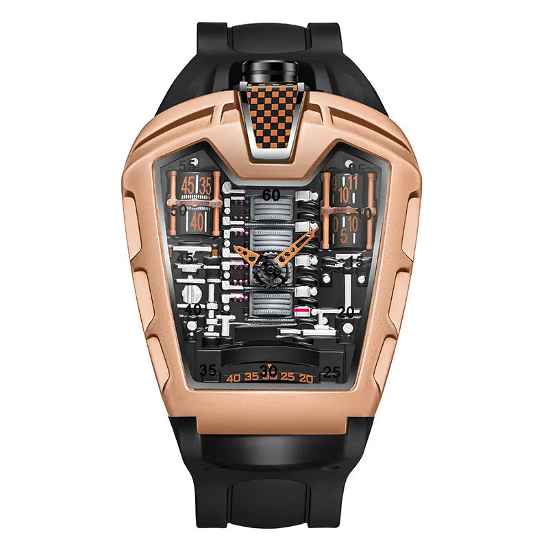 Sports Solid Color Single Folding Buckle Quartz Watch Men's Watches