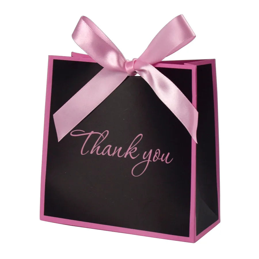 Classic Style Color Block Bow Knot Paper Party Date Gift Bags Party Supplies Gift Wrapping Supplies 10 PCS/Package