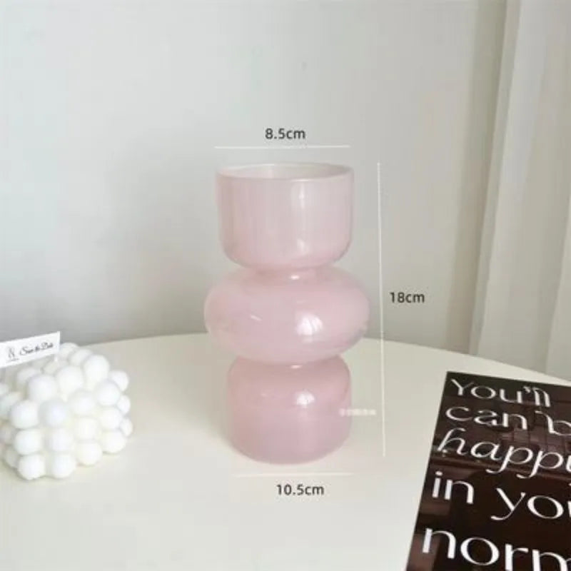 European-style retro glass vase personalized creative living room office water-raising flower arrangement container ornaments decorative crafts