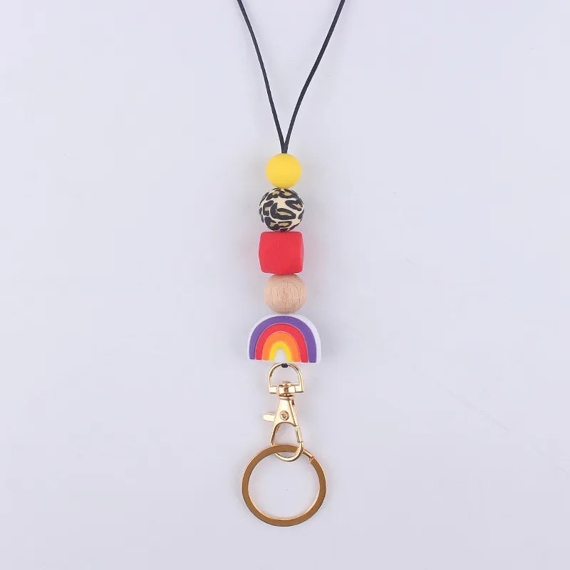 casual geometric silica gel rope keychain
