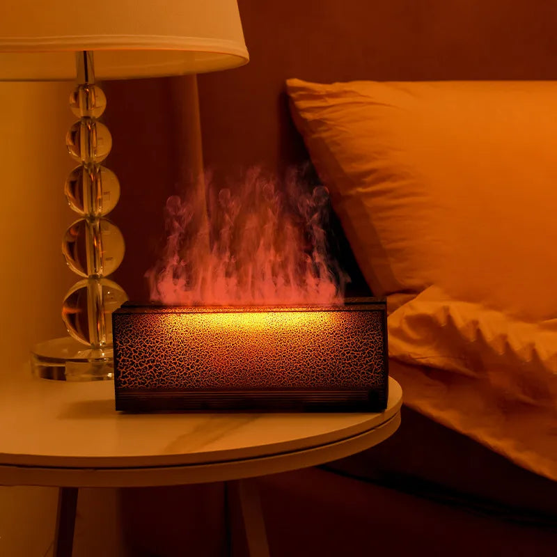 New creative crack flame aromatherapy machine household colorful humidifier household bedroom flame humidifier desktop